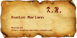 Kustos Mariann névjegykártya