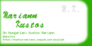 mariann kustos business card